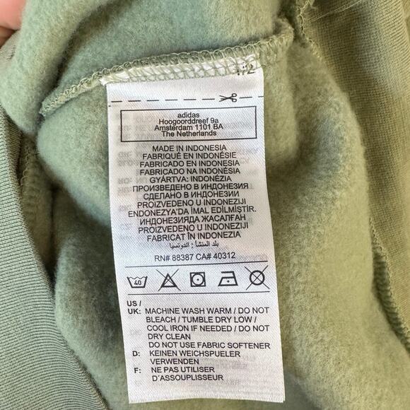 ADIDAS Essentials Fleece Pullover Hoodie Sage Green Men’s Sz Large EUC $50 MSRP - Picture 9 of 10